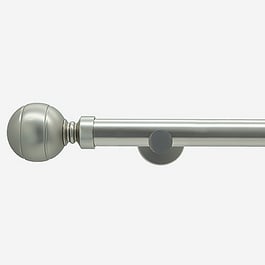 28mm Allure Signature Brushed Steel Lined Ball Eyelet Curtain Pole