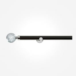 28mm Allure Signature Matt Black With Chrome Glass Bubbles Eyelet Curtain Pole