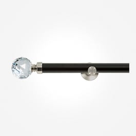 28mm Allure Signature Matt Black With Stainless Steel Crystal Eyelet Curtain Pole