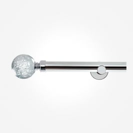 28mm Allure Signature Polished Chrome Glass Bubbles Eyelet Curtain Pole