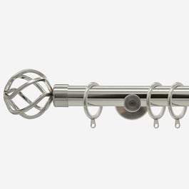 28mm Allure Signature Stainless Steel Effect Cage Curtain Pole