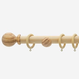 28mm Prime Light Oak Ball Curtain Pole Curtain Pole