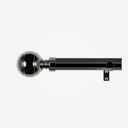 35mm Allure Classic Black Nickel Ribbed Ball Finial Eyelet Curtain Pole