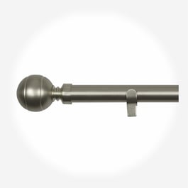 35mm Allure Classic Brushed Steel Lined Ball Eyelet Curtain Pole