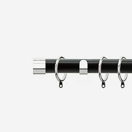 35mm Allure Classic Matt Black With Chrome End Cap Finial Curtain Pole
