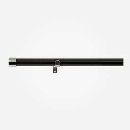 35mm Allure Classic Matt Black With Chrome End Cap Finial Eyelet Curtain Pole