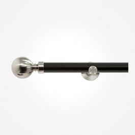 35mm Allure Classic Matt Black With Stainless Steel Ball Finial Eyelet Curtain Pole