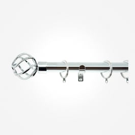 35mm Allure Classic Polished Chrome Cage Finial Curtain Pole