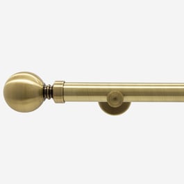 35mm Allure Signature Antique Brass Ball Finial Eyelet Curtain Pole
