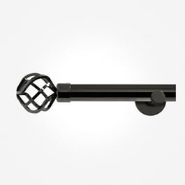 35mm Allure Signature Black Nickel Cage Finial Eyelet Curtain Pole