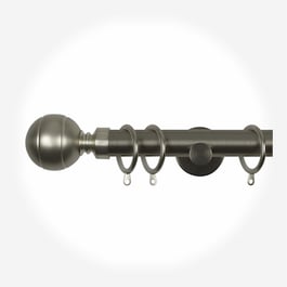 35mm Allure Signature Brushed Steel Lined Ball Curtain Pole