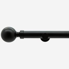35mm Allure Signature Matt Black Ball Finial Eyelet Curtain Pole