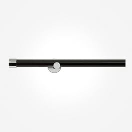 35mm Allure Signature Matt Black With Chrome End Cap Finial Eyelet Curtain Pole