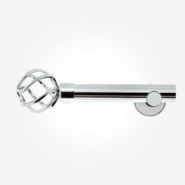 35mm Allure Signature Polished Chrome Cage Finial Eyelet Curtain Pole