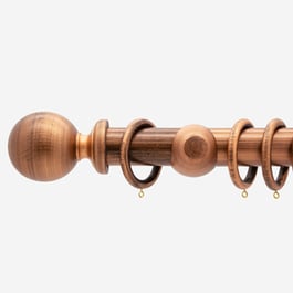 35mm Oxford Brushed Copper Ball Finial  Curtain Pole