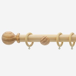 35mm Prime Light Oak Ball Curtain Pole Curtain Pole