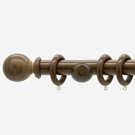 35mm Prime Walnut Ball Curtain Pole