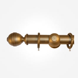 55mm Portofino Old Gold Grooved Ball Curtain Pole