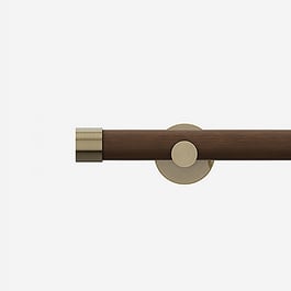 28mm Signature Antique Brass & Walnut End Cap Eyelet Curtain Pole
