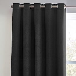 Furn Dawn Black Eyelet Ready Made Curtain