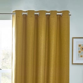 Furn Dawn Mustard Eyelet Ready Made Curtain