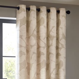 Hoem Brinn Abstract Natural Eyelet Ready Made Curtain