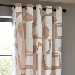 Hoem Carro Abstract Clay Eyelet Ready Made Curtain