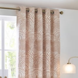 Hoem Nola Abstract Oat Eyelet Ready Made Curtain