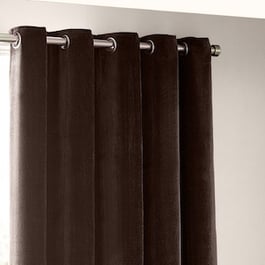 Yard Heavy Chenille Brown Eyelet Ready Made Curtain