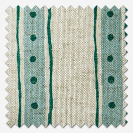 Emily Bond Block Printed Stripe Blue & Green Roller Blind
