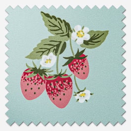 Sophie Allport Strawberries Pale Blue Roller Blind