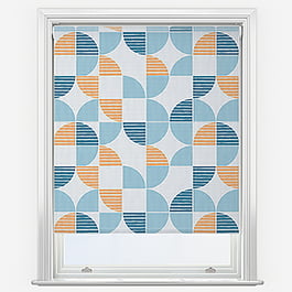 Sonova Studio Kolken Tangerine Blue Roller Blind