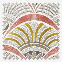 Afro Deco Blush & Olive Curtain