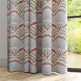 Afro Deco Blush & Olive Curtain