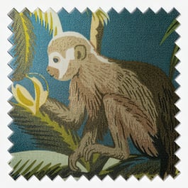 Fryetts Monkey Teal Curtain