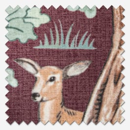 Woodland Retreat Velvet Bordeaux Curtain