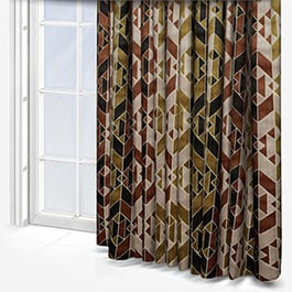 Camengo Jackson Square Terracotta Curtain