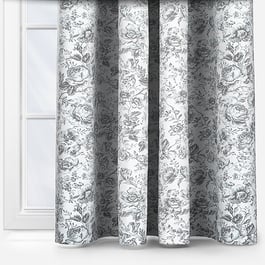Camengo Celestine Tissu Noir Fusain Curtain