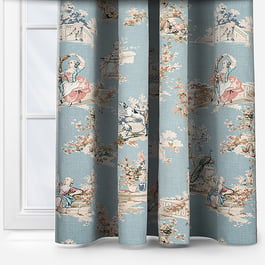 Camengo Gavotte Tissu Bleu Doux Curtain