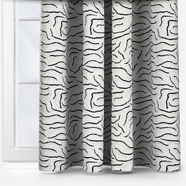 Camengo Ophea Velvet Black and White Curtain