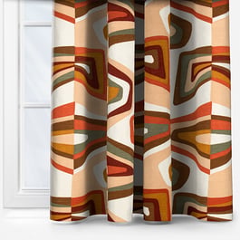 Casamance West Dream Orange Brule Ocre Curtain