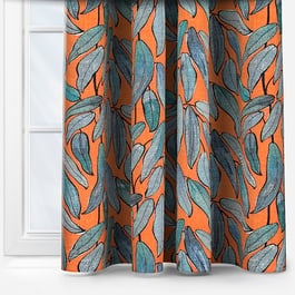 Edinburgh Weavers Tropical Leaf Tangerine Curtain