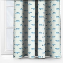 Fryetts Pesce Blue Curtain