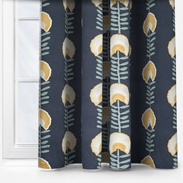 Scandi Floral Ochre Curtain