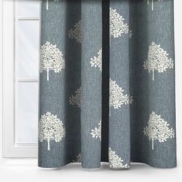 William Morris At Home Marigold Tree Embroidery Woad Curtain