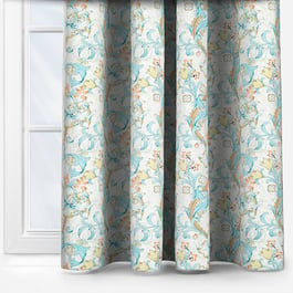 William Morris Golden Lily Linen and Teal Curtain