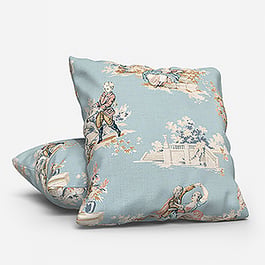 Camengo Gavotte Tissu Bleu Doux Cushion