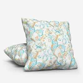 William Morris Golden Lily Linen and Teal Cushion