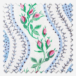 Cath Kidston Wiggle Rose Blue Roman Blind