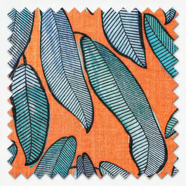 Edinburgh Weavers Tropical Leaf Tangerine Roman Blind